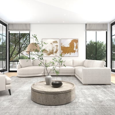 Laguna 165.5" L-Shape Modular Sectional Sofa with Chaise Lounge