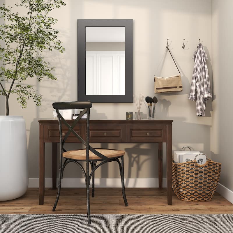 Black Wooden Room Wall Mirror