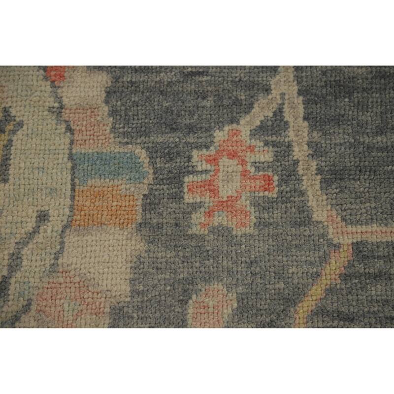 Hand Knotted Oriental 100% Wool Carpet Transitional All-Over Greys & Charcoal Oushak Area Rug - 12' 8'' X 8' 7''