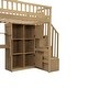 preview thumbnail 11 of 32, Wooden Loft Bed Twin Size High Loft Bed with Light, Cabinets and Storage Shelves, All-in-One Bed Frame with Staircase and Desk