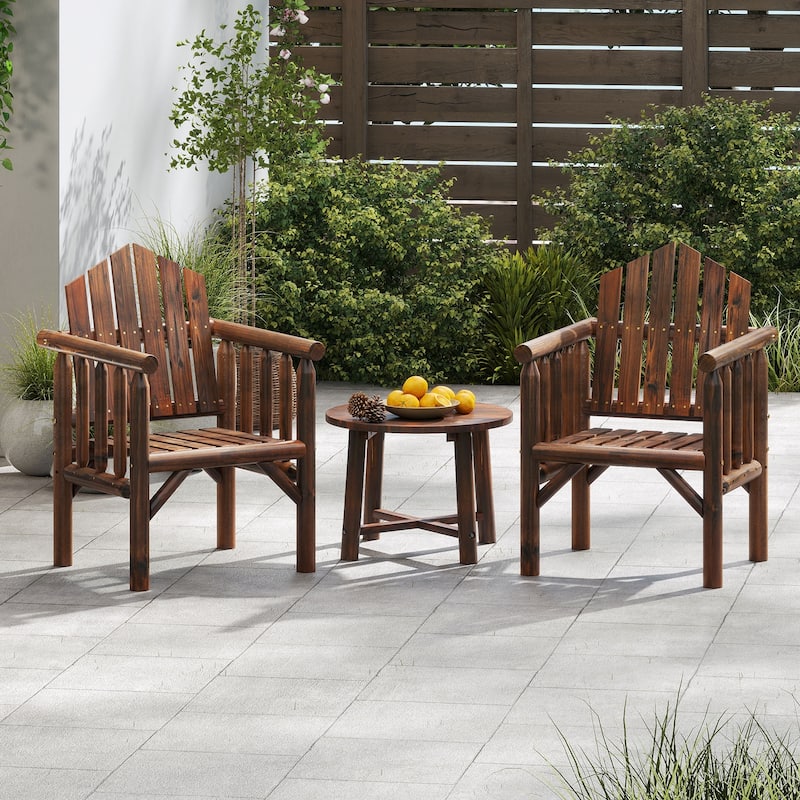 Costway 1/2/4 PCS Outdoor Wood Armchair with Armrests and Reclined - See Details
