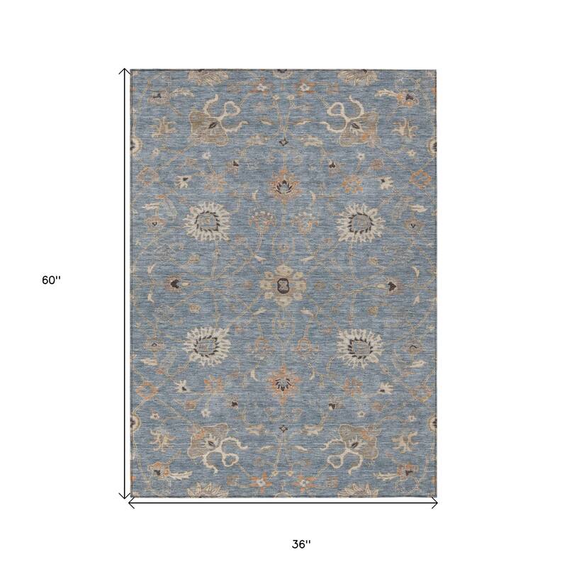 HomeRoots Floral Traditional Rectangle Outdoor Rug