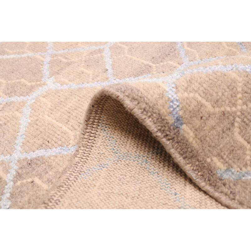 ECARPETGALLERY Hand-knotted Tangier Taupe Silk, Wool Rug - 5'3 x 7'11