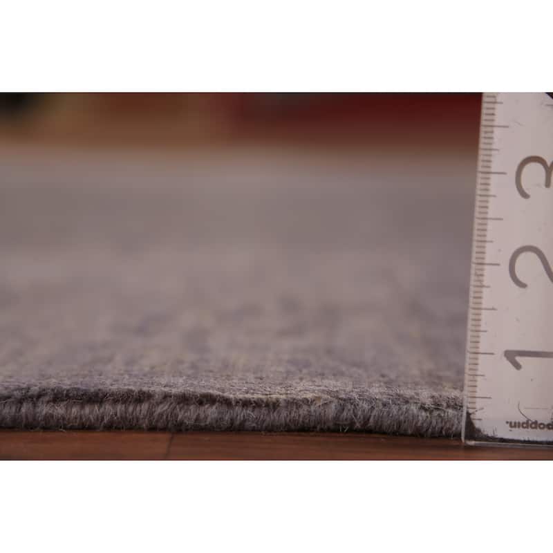 Modern Gabbeh Oriental Area Rug Hand-Knotted Grey Wool Carpet - 4'11" x 6'3"