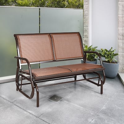 48" Swing Glider Chair Patio Swing Rocker Lounge Glider Chair