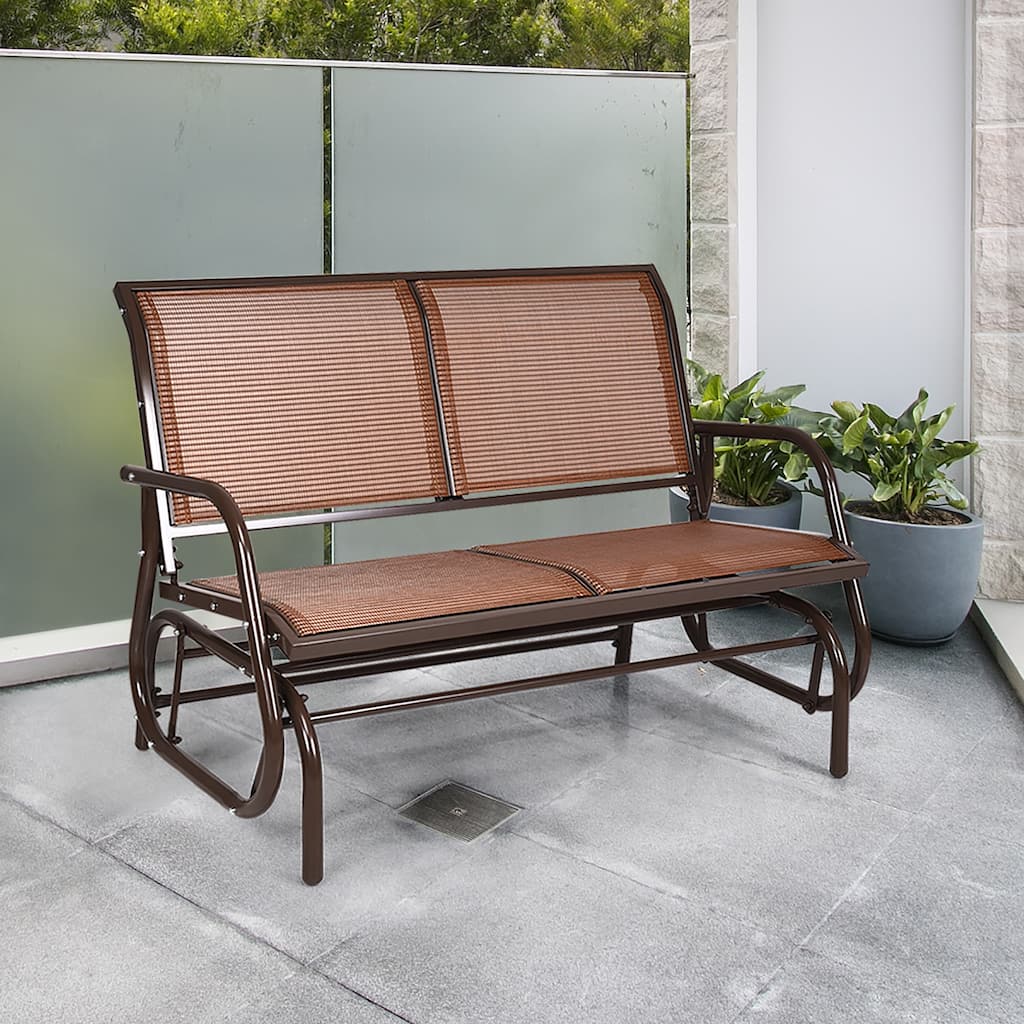 48" Swing Glider Chair Patio Swing Rocker Lounge Glider Chair
