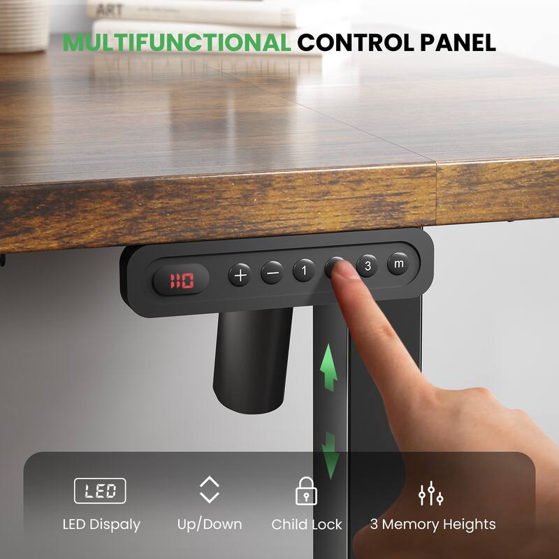 SIAGO 48 x 24 Inch Computer Desk Height Adjustable Electric Sit Stand Up Desk