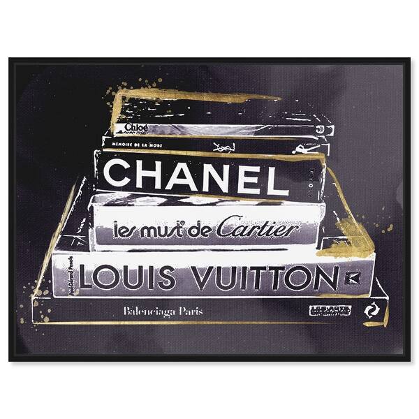 Oliver Gal Fashion and Glam Wall Art Framed Canvas Prints 'Lectures' Books - Black, White - 20 x 16