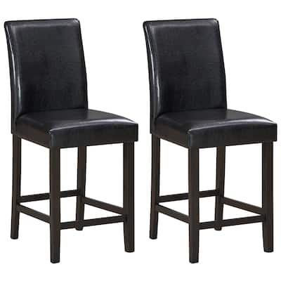 Gymax Set of 2 Bar Stools 25inch Counter Height Barstool Pub Chair - See Details