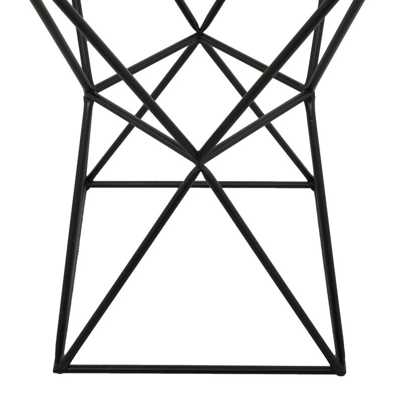 Brown Metal Contemporary Accent Table - 14 x 14 x 24