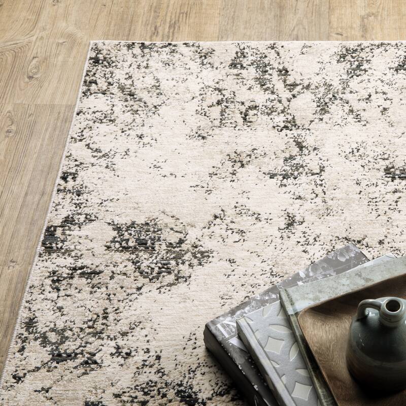 Style Haven Nelson Distressed Abstract Ivory/ Grey Indoor Area Rug