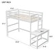 preview thumbnail 12 of 16, Twin Size Loft Bed Kids Bed with Platform Ladders and Guardrails, Grey