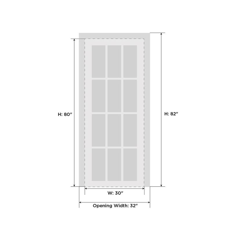 SartoDoors Veregio 7412 | Interior French Doors French Door | Solid Wood w/ Glass | Slab Only | 18x80, Antracite