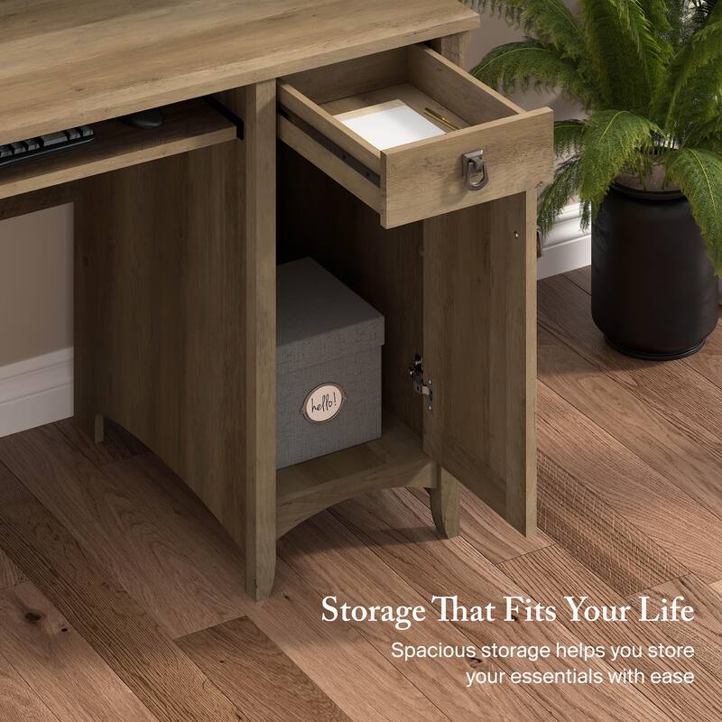 Bush Furniture Salinas Small Computer Desk with Storage Hutch
