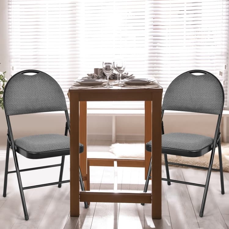 Folding Chairs Set with Handle Hole and Portable Backrest - 18.5" x 20" x 35" (L x W x H)
