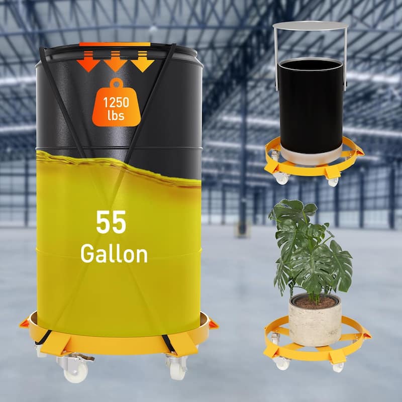 55 Gallon Drum Dolly, 1000lbs Capacity Heavy Duty Trash Can Dolly