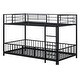 preview thumbnail 33 of 36, Unique Design Twin over Twin Size Metal Bunk Bed with Slide and Guardrails