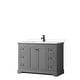 preview thumbnail 55 of 58, Avery 48 Inch Single Vanity, Cultured Marble Top Dark Gray, Black Trim, White Cultured Marble Top