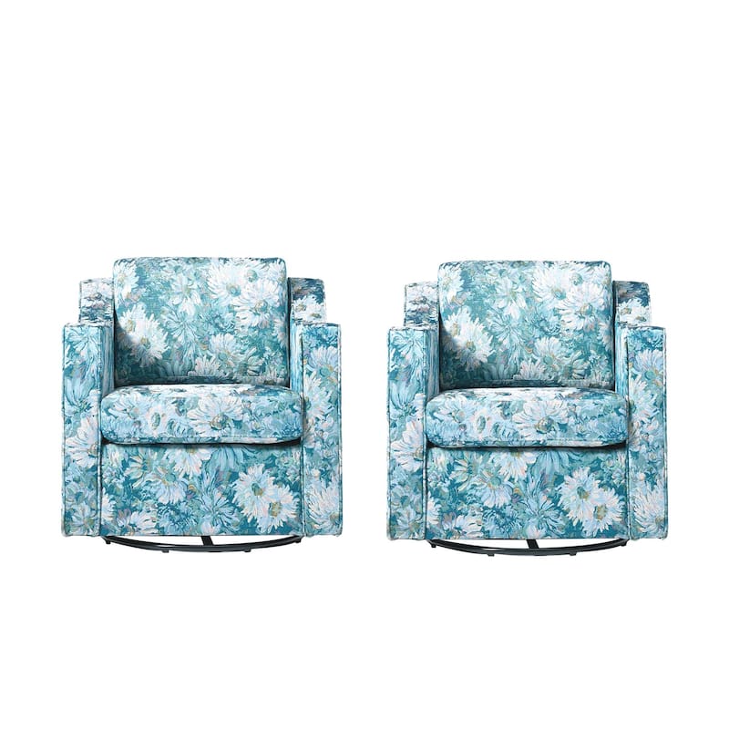 Modern Swivel Upholstered Armchair Accent chair Set of 2