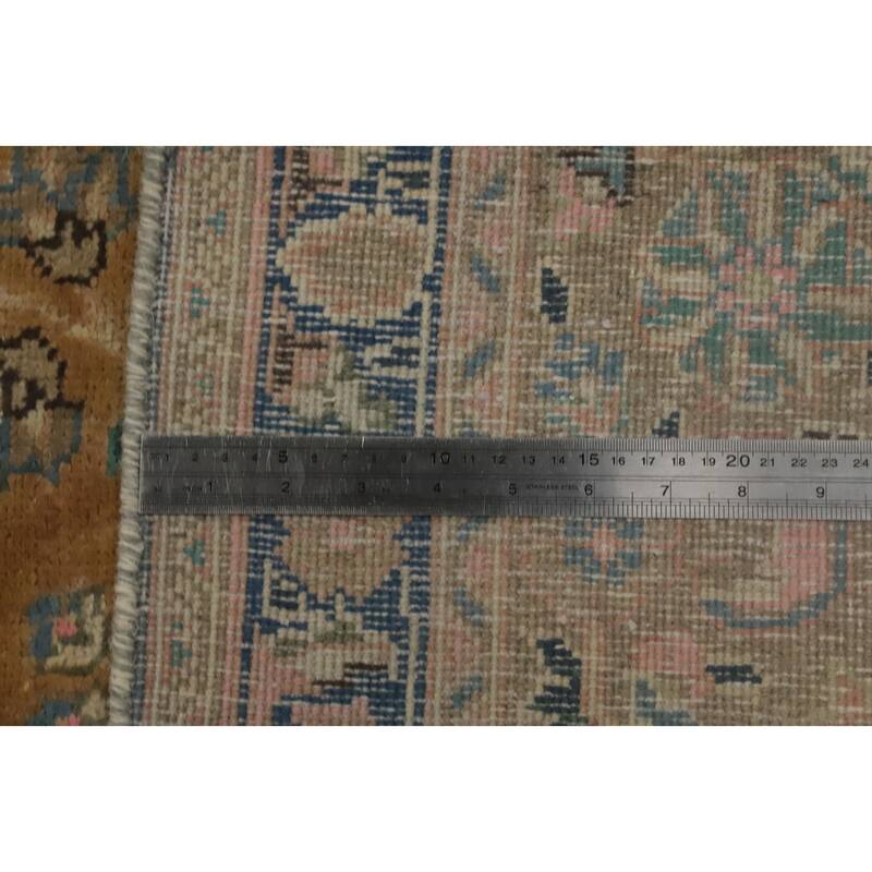 Hand Knotted Oriental 100% Wool Carpet Traditional Floral Oranges & Rust Tabriz Area Rug - 12' 6'' X 9' 9''