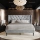 preview thumbnail 13 of 62, CraftPorch Sophisticated Wingback Upholstered Platform Velvet Bed