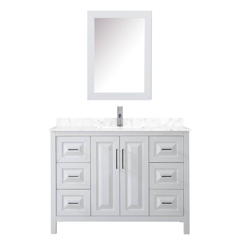 Daria 48 Inch Single Vanity, Cultured Marble Top, Medicine Cabinet