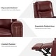 preview thumbnail 82 of 111, Fiacro 30.31" Genuine Leather Wingback Swivel Rocker Recliner with Nailhead Trim