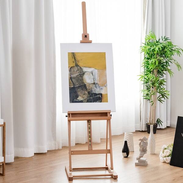 Shop Costway Wood H Frame Floor Easel Artist Painting Display