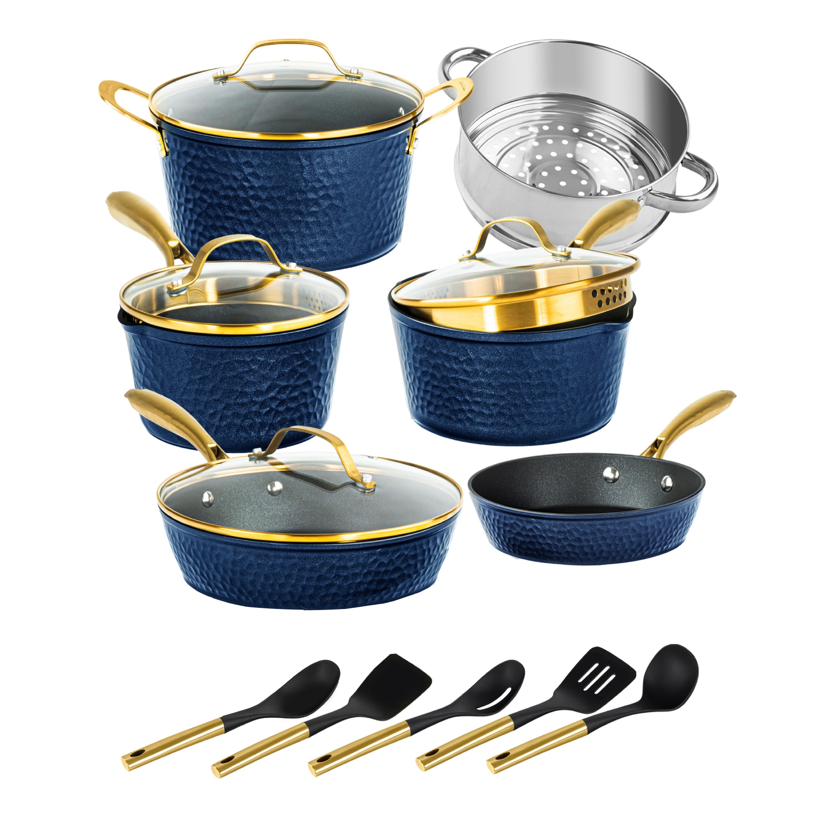 Granitestone 17 Piece Blue Nonstick Cookware Set