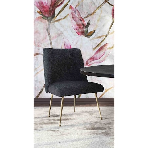 Batik Black Textured Linen Dining Chair