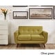 preview thumbnail 6 of 5, Grace Rainbeau Linen Upholstered Tufted Mid-century Loveseat Olive