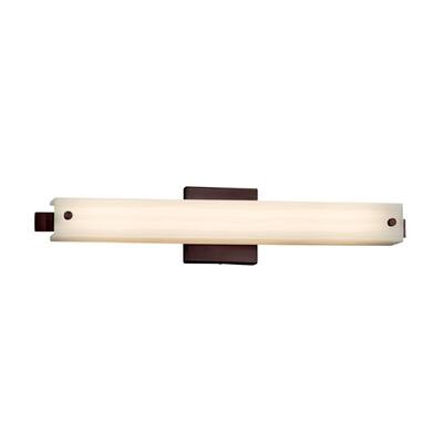 Justice Design Porcelina Edge 23-inch Dark Bronze ADA LED Wall/ Bath Bar, Waterfall Shade