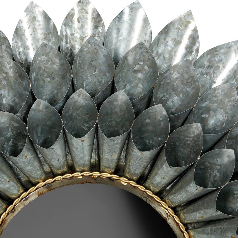 Grey Iron Contemporary Wall Mirror 32 x 32 x 4 - 32 x 4 x 32Round