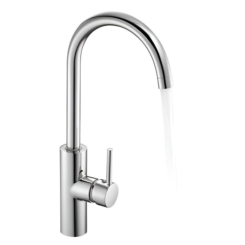 Silver Stainless Steel Bathroom Sink Faucet with Infrared Sensor and Temperature Control - 4.1 x 2.0 x 15.6 in