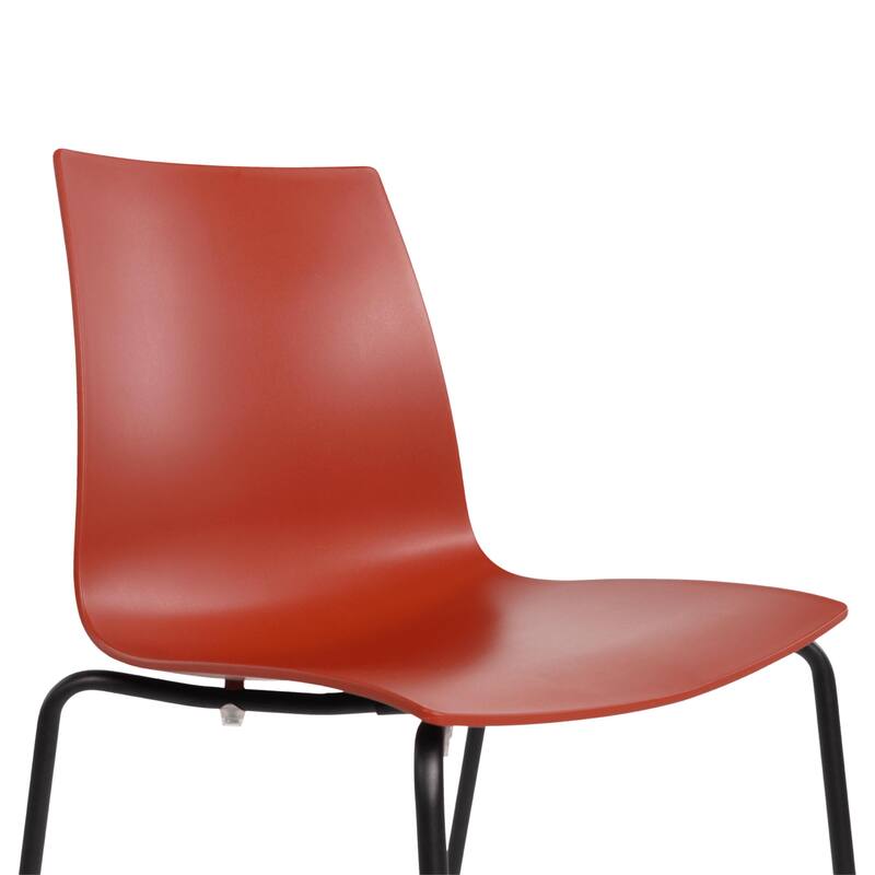 Furnish Theory Aero-S Pro Indoor/Outdoor Stackable Dining Side Chairs Polypropylene Shell & Powder-Coated Steel Legs (Set of 2)