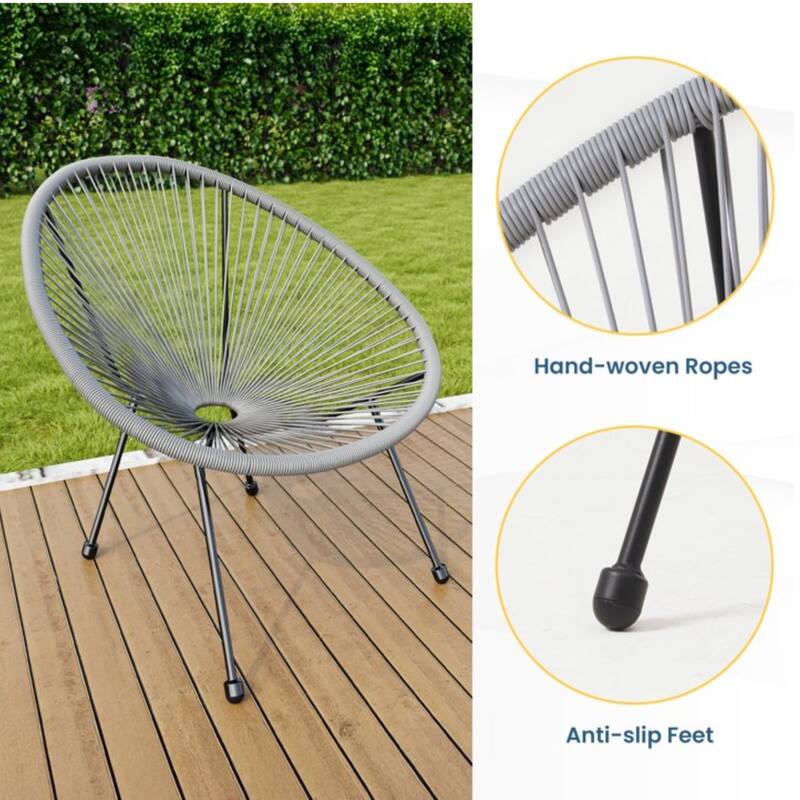 3-Piece Acapulco Wicker Patio Bistro Set with Glass Table