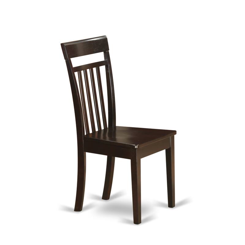 East West Furniture 3 Piece Dining Table Set- a Wooden Table and 2 Dining Chairs, 42x42 Inch, Cappuccino (Seat's Type Options)