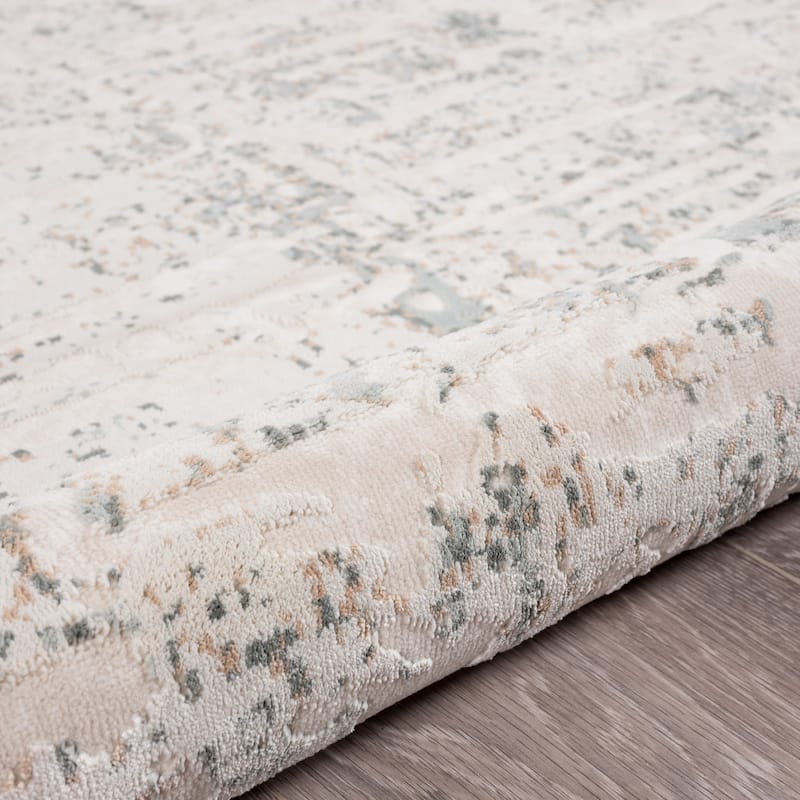 Sevita Gray/Cream Abstract Contemporary Area Rug