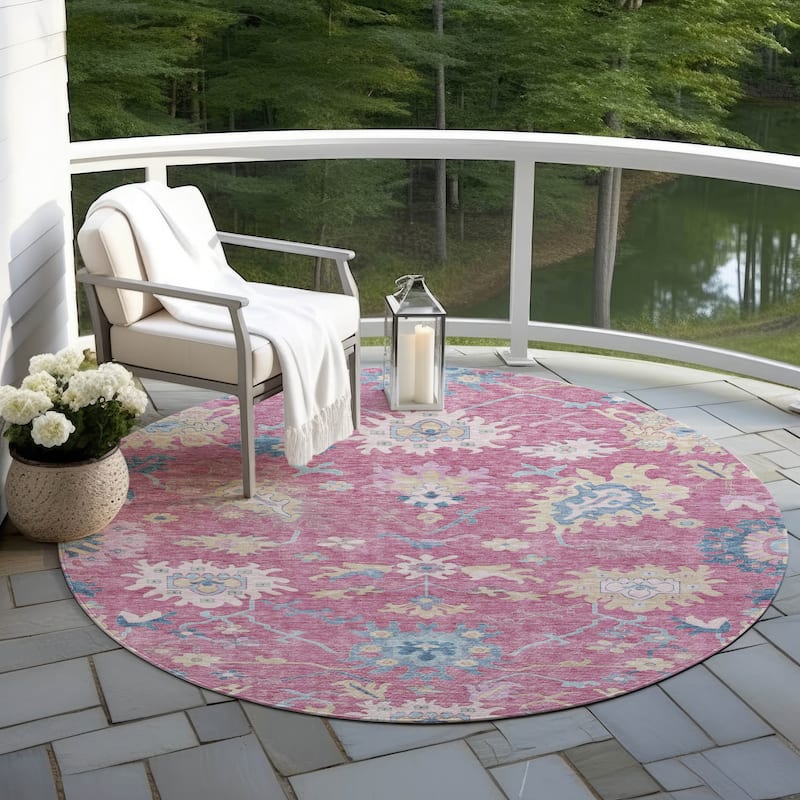 Machine Washable Indoor/ Outdoor Causal Traditional Chantille Rug