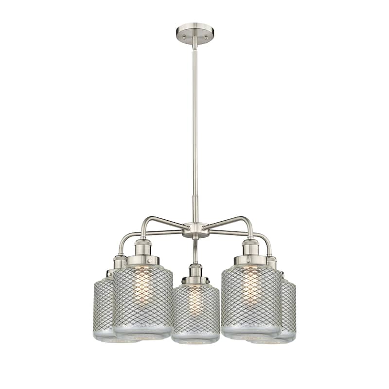 Innovations Lighting Edison - 5 Light 24" Stem Hung Chandelier - Satin Nickel
