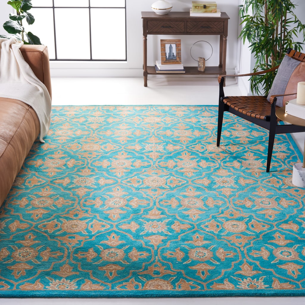 SAFAVIEH Handmade Heritage Peony Damask Traditional Oriental Wool Rug