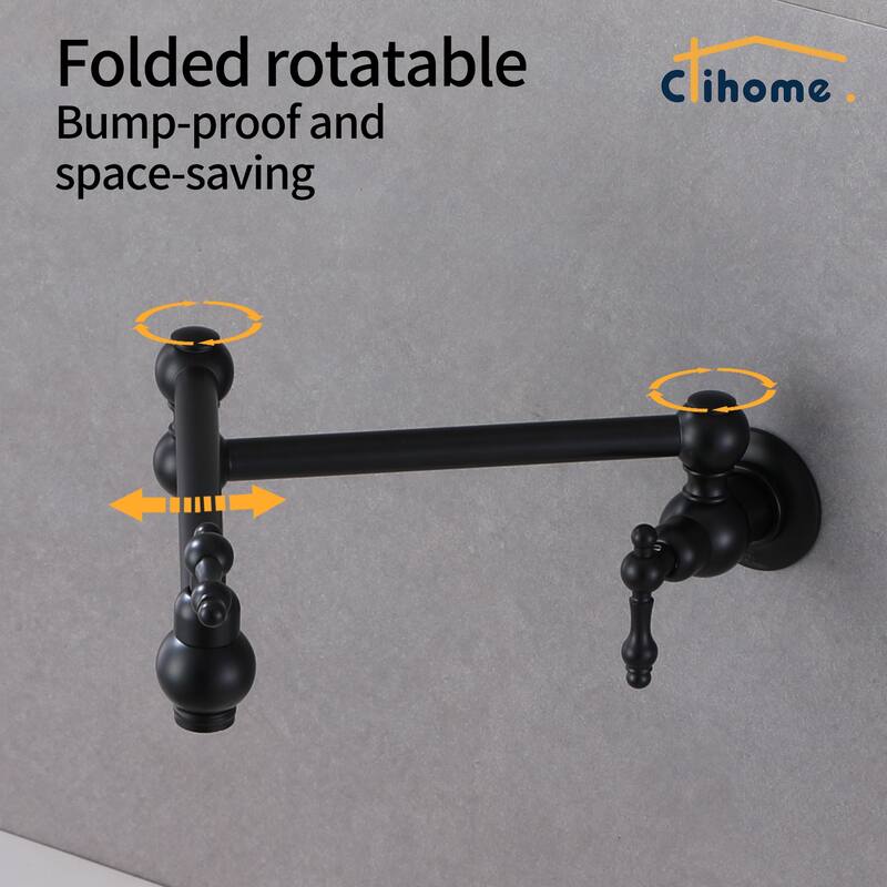 Clihome Traditional Wall Mounted Kitchen Pot Filler Faucet