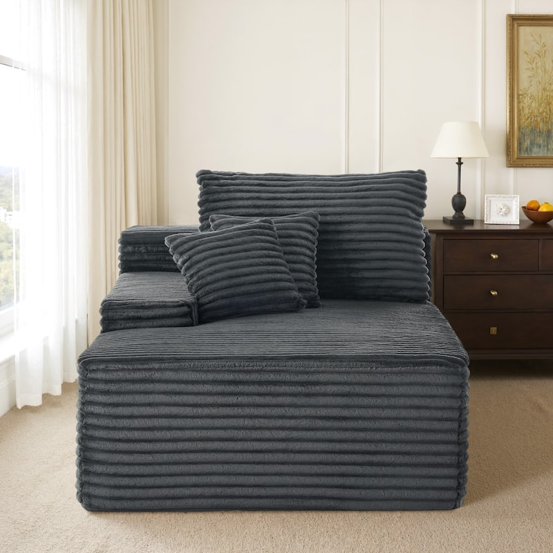 Oversized Upholstered Modular Sectional Chaise Lounge with Pillows