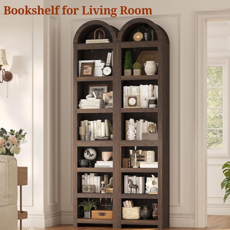 Tall Arched Cabinet Bookcase Storage Bookshelf Door Bathroom Storage Cabinet