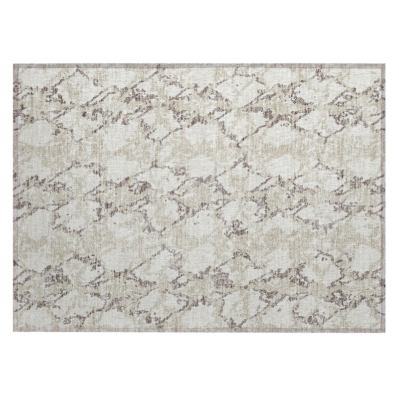 Machine Washable Indoor/ Outdoor Abstract Modern Chantille Rug