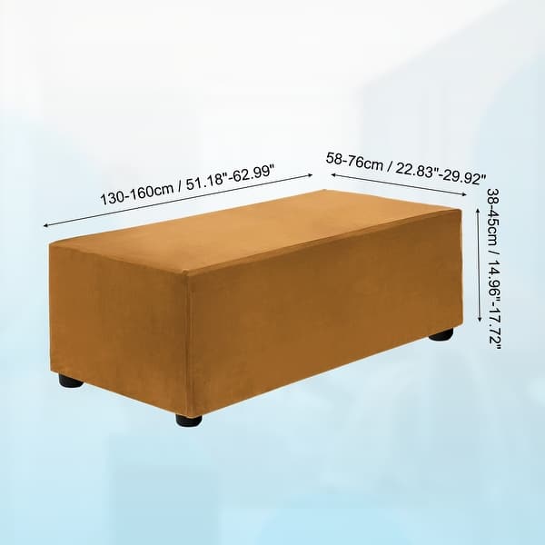 dimension image slide 29 of 52, Stretch Foot Stool Cover Rectangular Square Foot Stool Slipcover