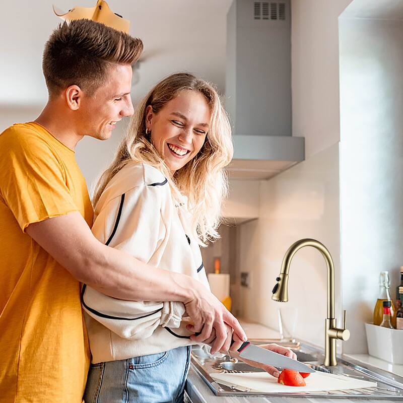 Touch Kitchen Faucet With Pull Down Sprayer Touch On Single Handle Pull Down Kitchen Sink Faucets One Hole Smart Taps