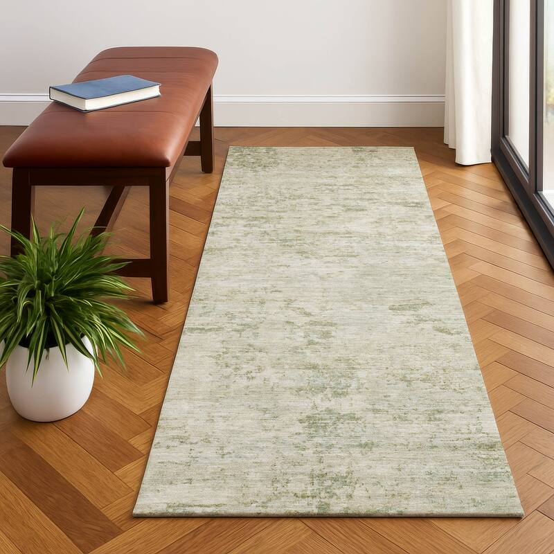 Premium Washable Super Soft Solid Abstract Mayfield Rug - Linen - 2'3" x 7'6"