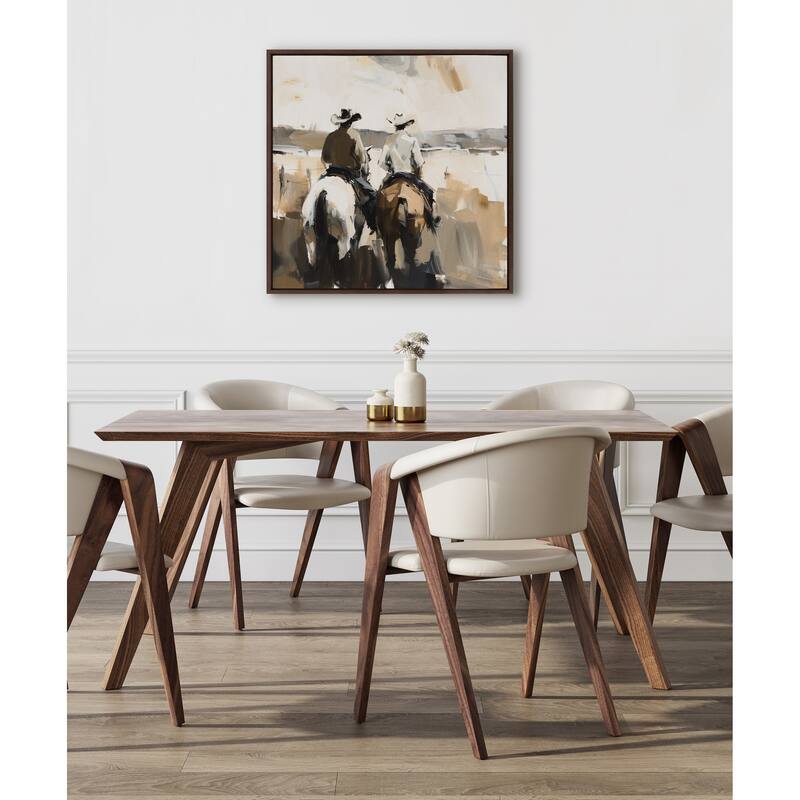 Sylvie Western Cowboy Horseback Framed Canvas by Creative Bunch Studio