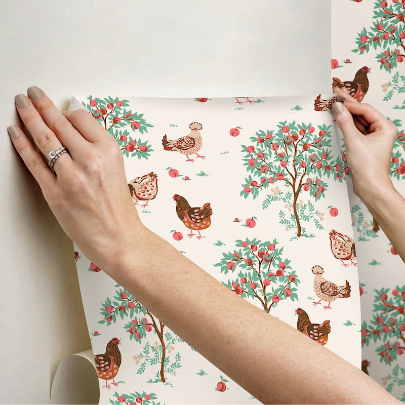 Hen House Linen Peel and Stick Wallpaper